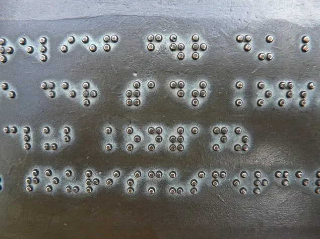 Message written in Braille