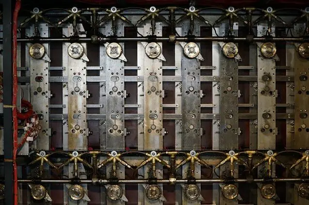 Wall of combination padlocks