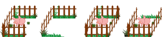 Pigpen cipher drawn with pigs