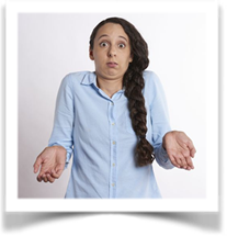 Woman shrugging