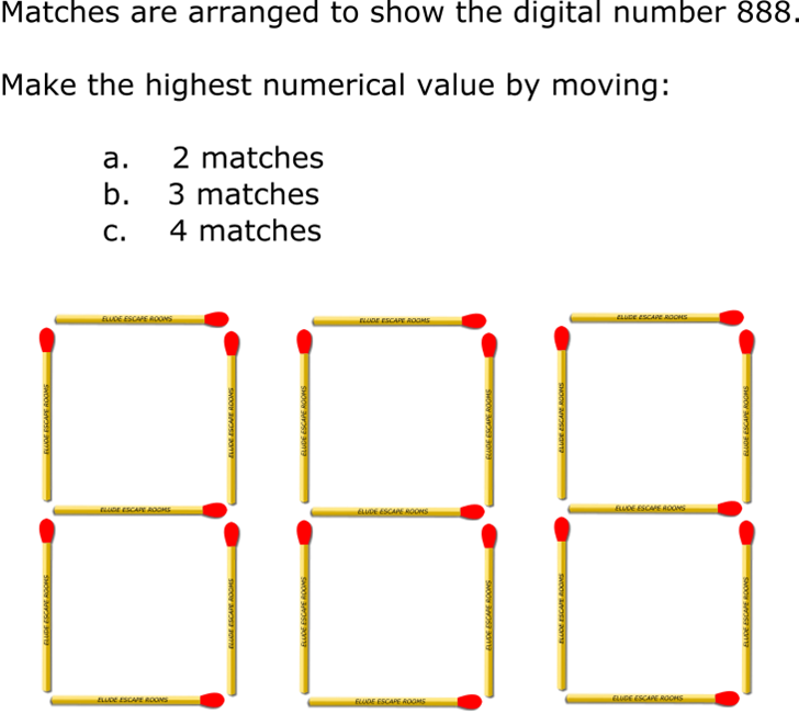 Matchstick puzzle: make the highest number by moving matches