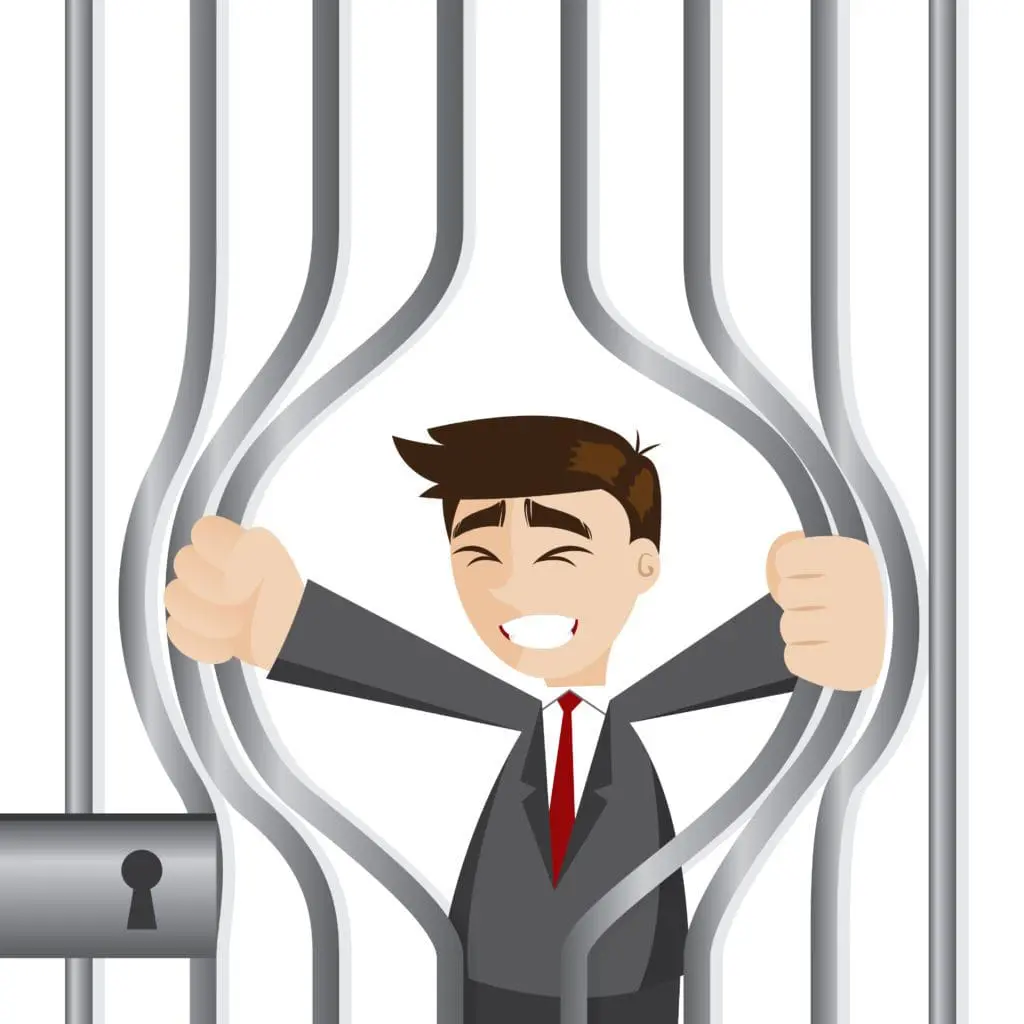 Meme competition example: man escaping through prison bars