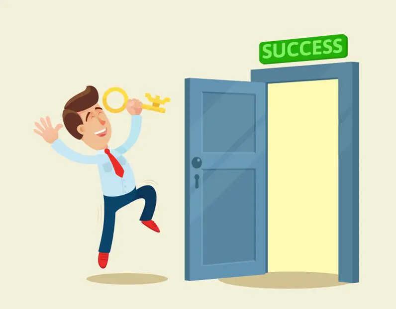 Meme competition example: cartoon player escaping through a door