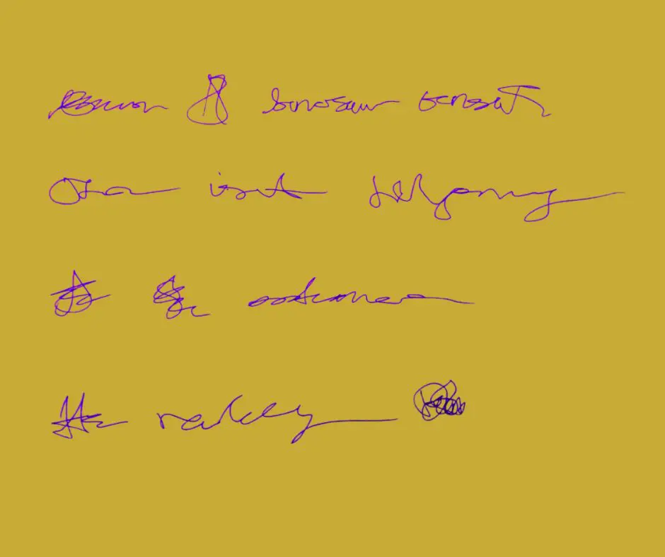 Handwritten Morse code message