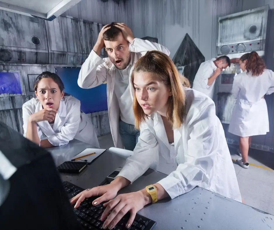 Meme competition example: players in an escape room