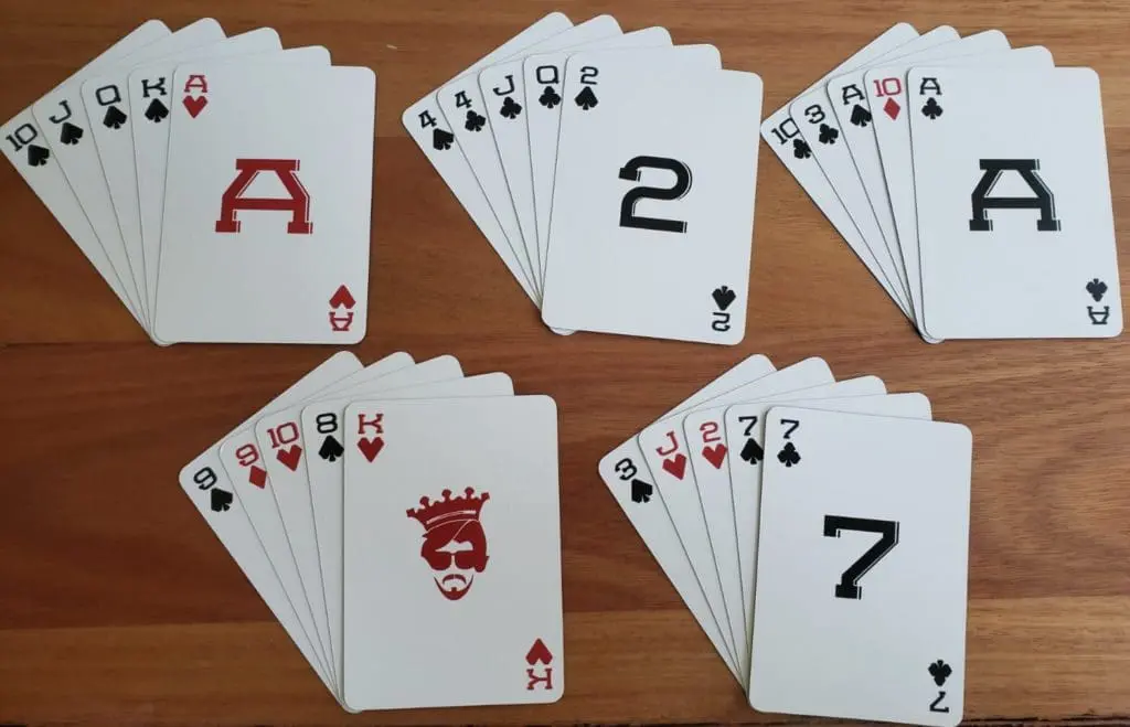 Playing cards used to hide a Baconian cipher