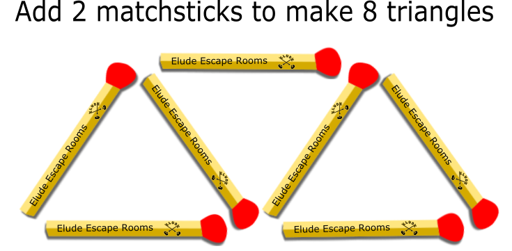 Matchstick puzzle: add 2 matchsticks to make 6 triangles