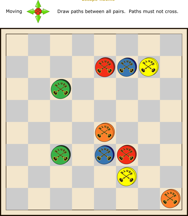 Coloured dot puzzle on a grid