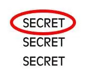 Rebus puzzle: SECRET written three times, the first one circled