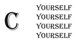 Rebus puzzle: the letter C beside YOURSELF written four times