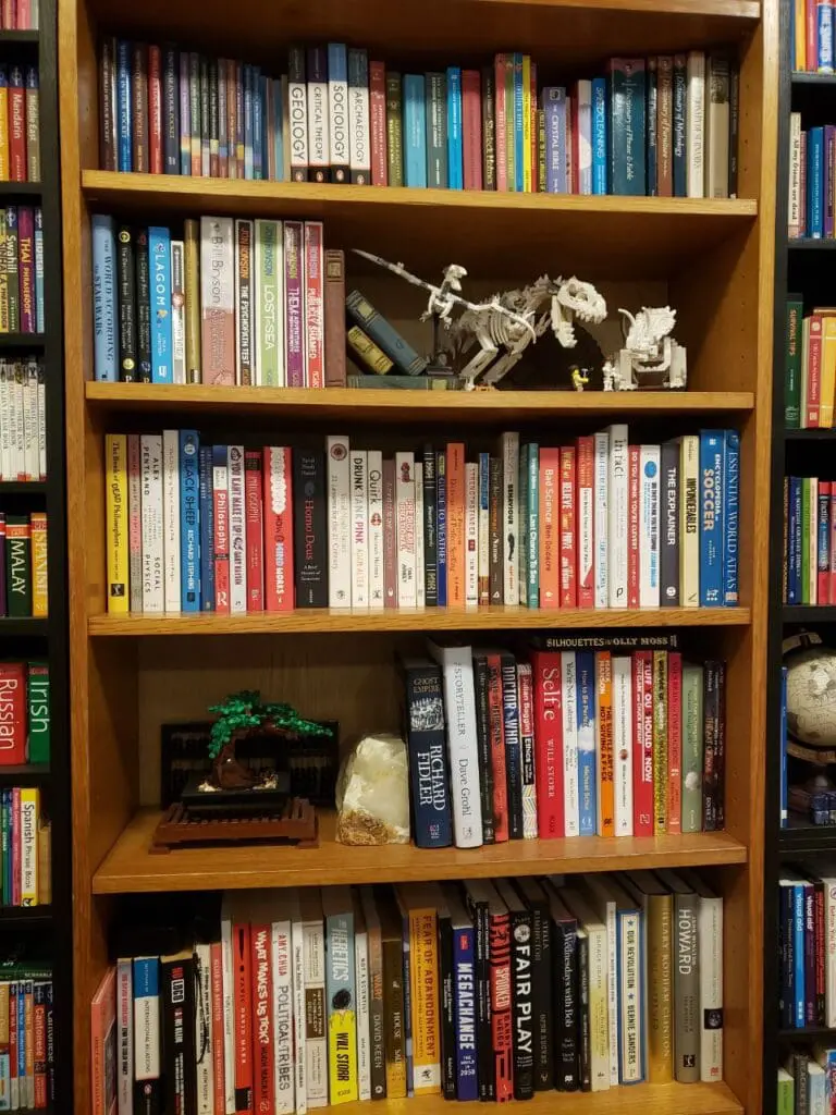 Bookshelves in a home escape room