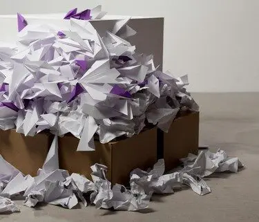 Pile of torn paper scraps