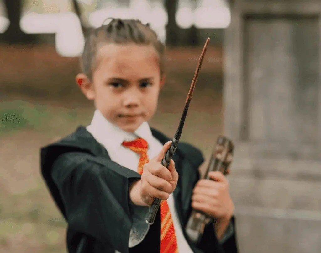 Child holding a walkie-talkie